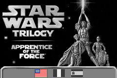 Star Wars Trilogy Apprentice Of The Force title screen for GameBoy Advance